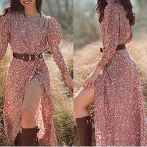 Zara Floral Print Puff Sleeve Dress